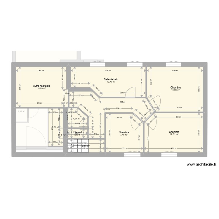 Grandparigny. Plan de 19 pièces et 222 m2