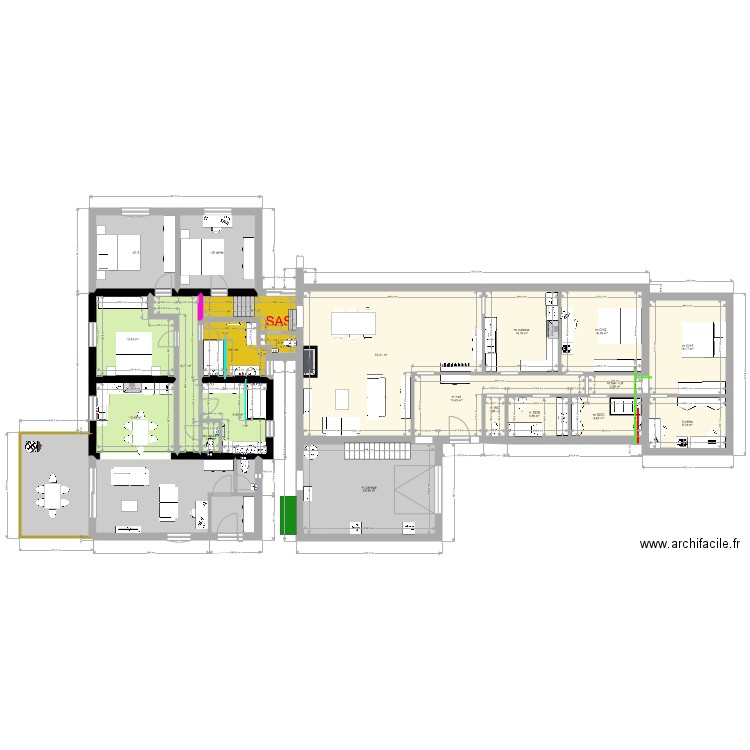 modif stade 1   161121. Plan de 25 pièces et 310 m2