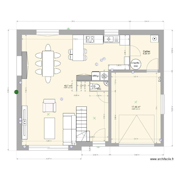 Maison des doudous. Plan de 4 pièces et 73 m2