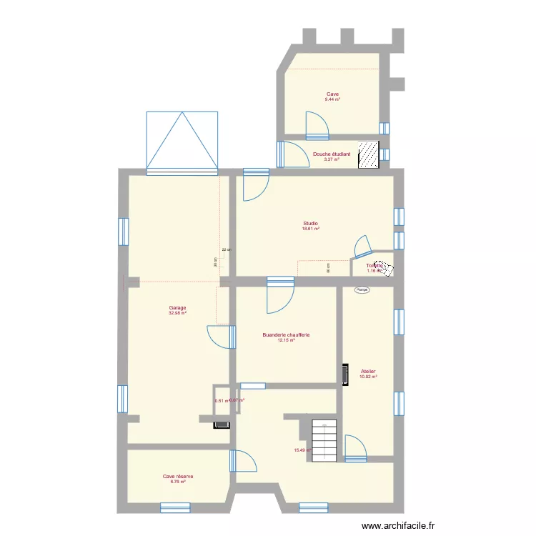 Sous sol Electricit&eacute;. Plan de 