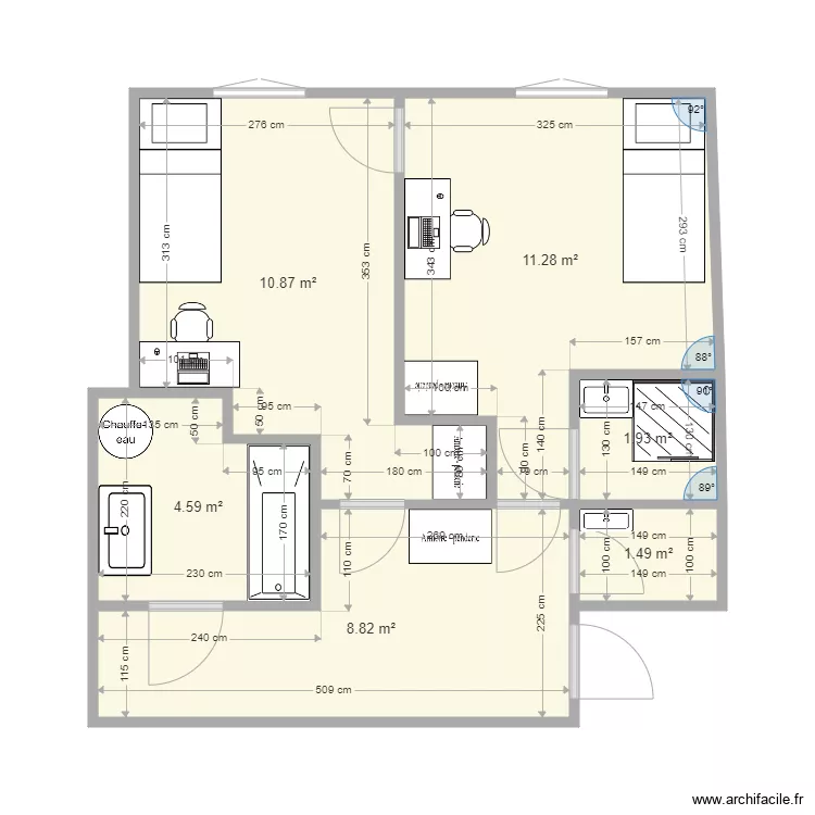 studio chambre apres travaux 2. Plan de studio chambre apres travaux 2. Plan de