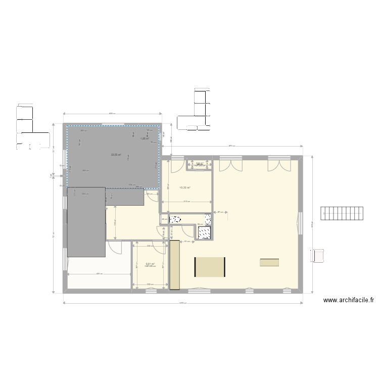                    Yvrac RDC PROJET SDB CUISINE RDC4. Plan de 8 pièces et 121 m2