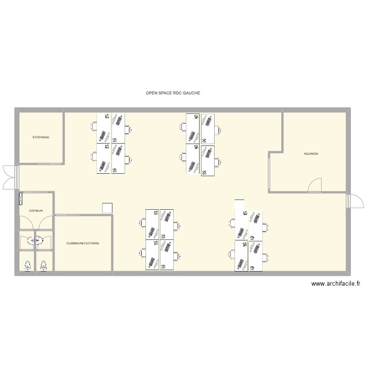 OPEN SPACE. Plan de 8 pièces et 182 m2