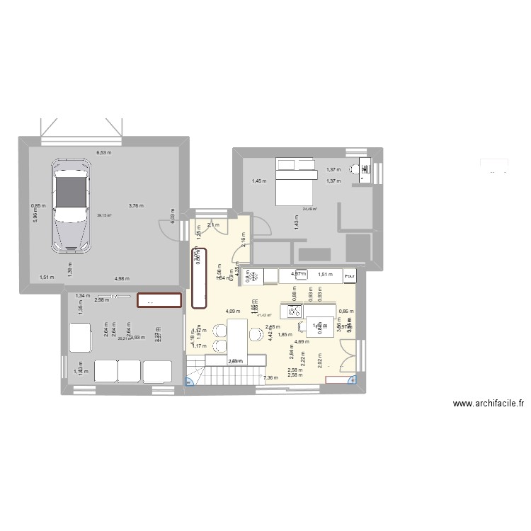 plan cuisine 2. Plan de 5 pièces et 128 m2