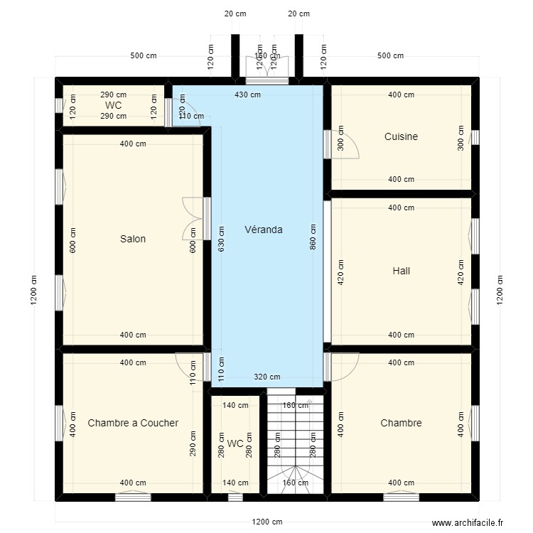 Plan de terrain 12mx12m Client 27 29 59 78. Plan de 9 pièces et 126 m2