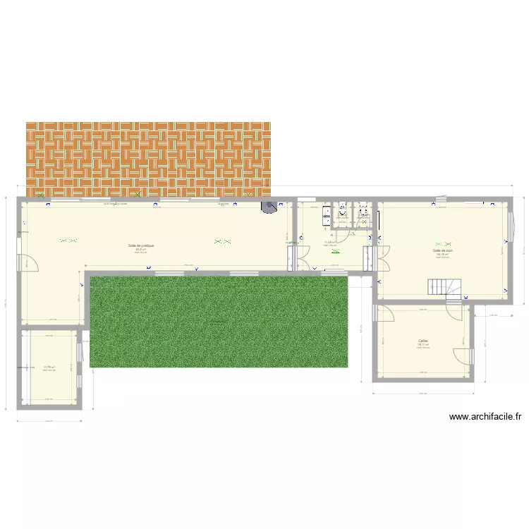 Salle de Pratique. Plan de 