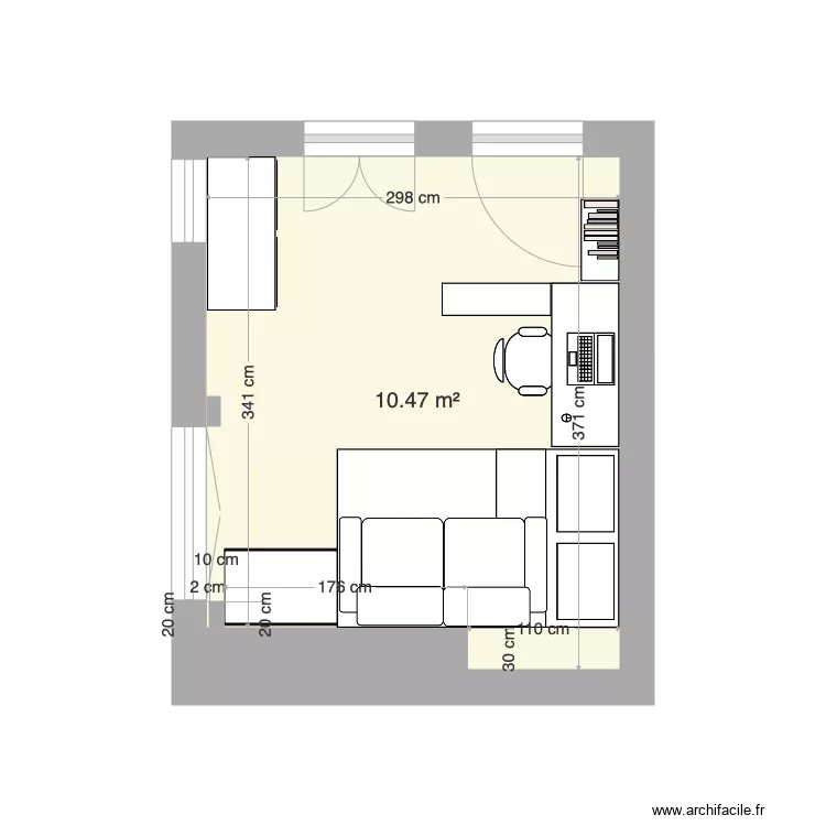 Chambre Alex. Plan de 