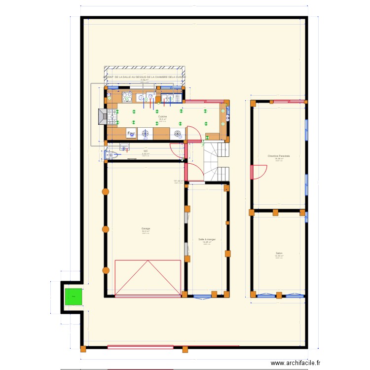 CUISINE ET WC DU BAS . Plan de 0 pièce et 0 m2