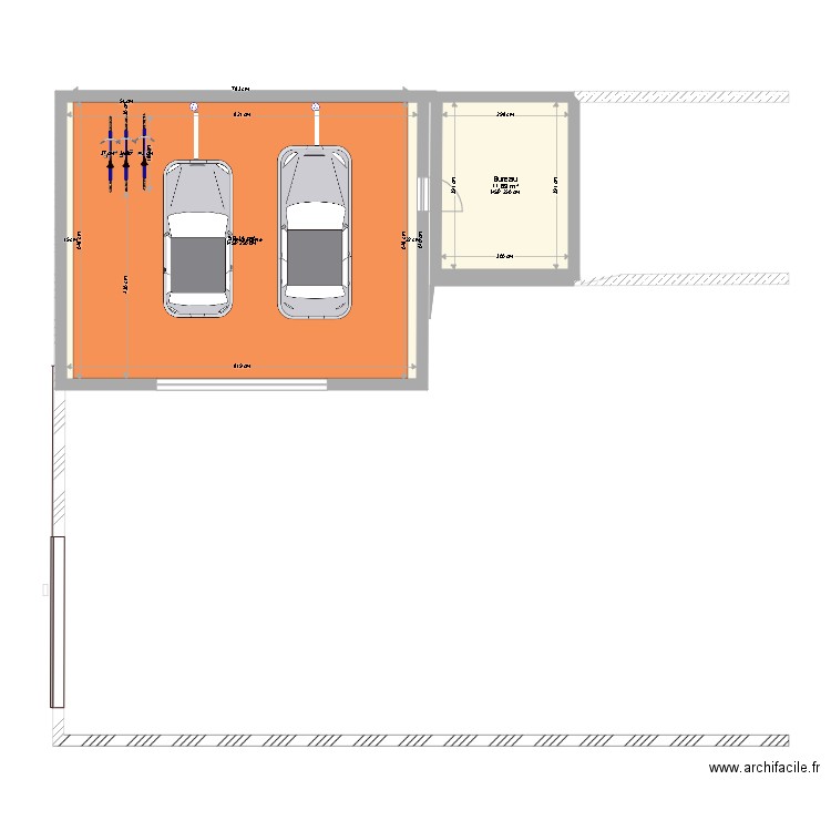 GARAGE MAISON 4 FIN . Plan de 2 pièces et 65 m2