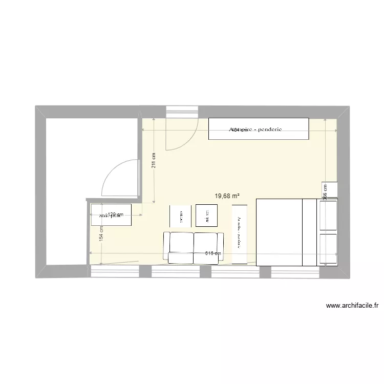 Chambre et sdb. Plan de 