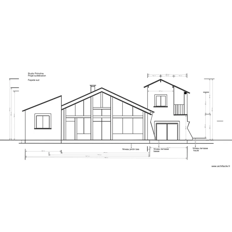 Studio Picholine Projet sur&eacute;l&eacute;vation Fa&ccedil;ade Sud 2. Plan de 