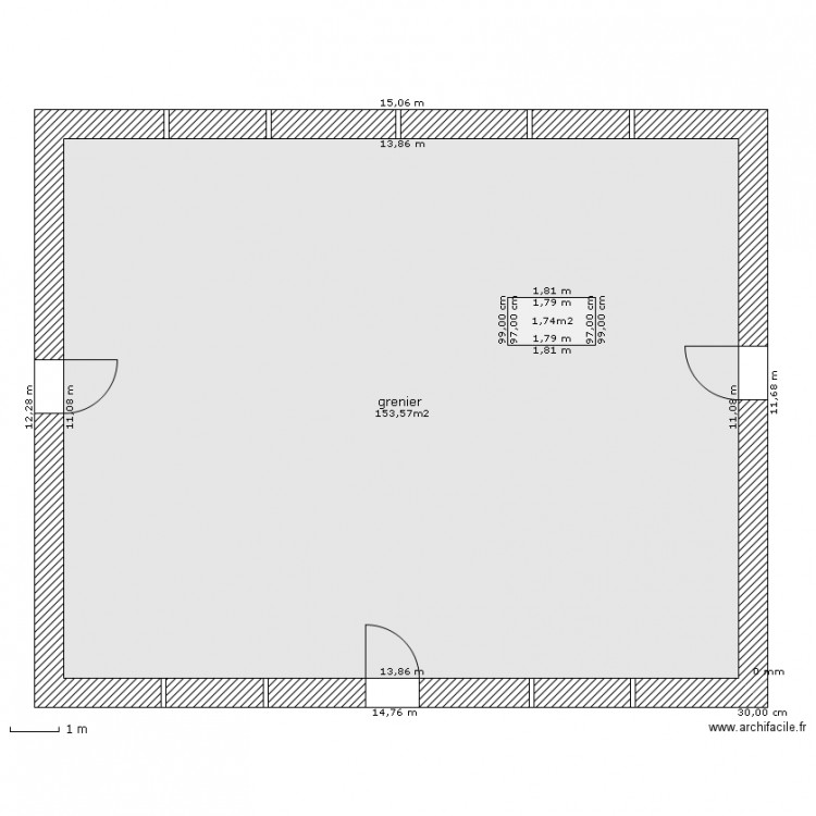 grenier. Plan de 0 pièce et 0 m2