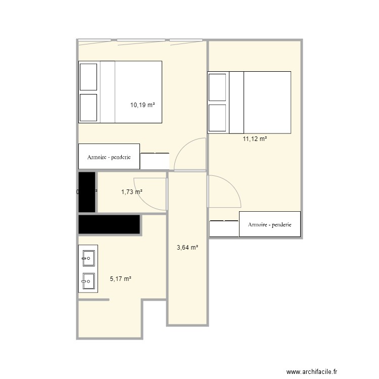 Chambre 1. Plan de 0 pièce et 0 m2