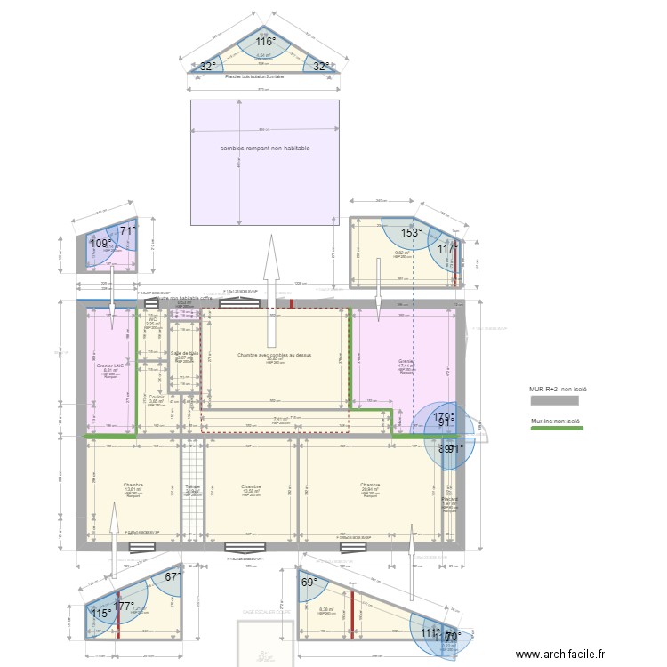 PAGLIARINI 1. Plan de 47 pièces et 440 m2