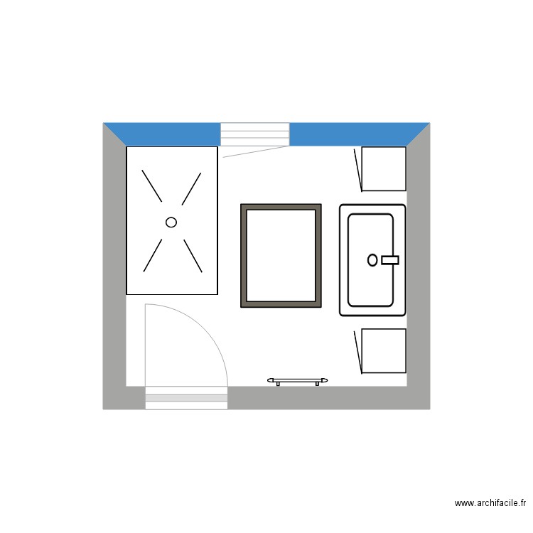 MESCHERS-SDB. Plan de 1 pièce et 5 m2