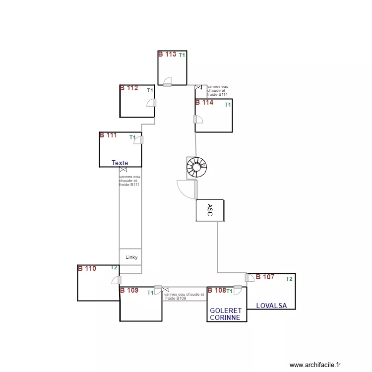 Arolles B 1er &eacute;tage. Plan de 