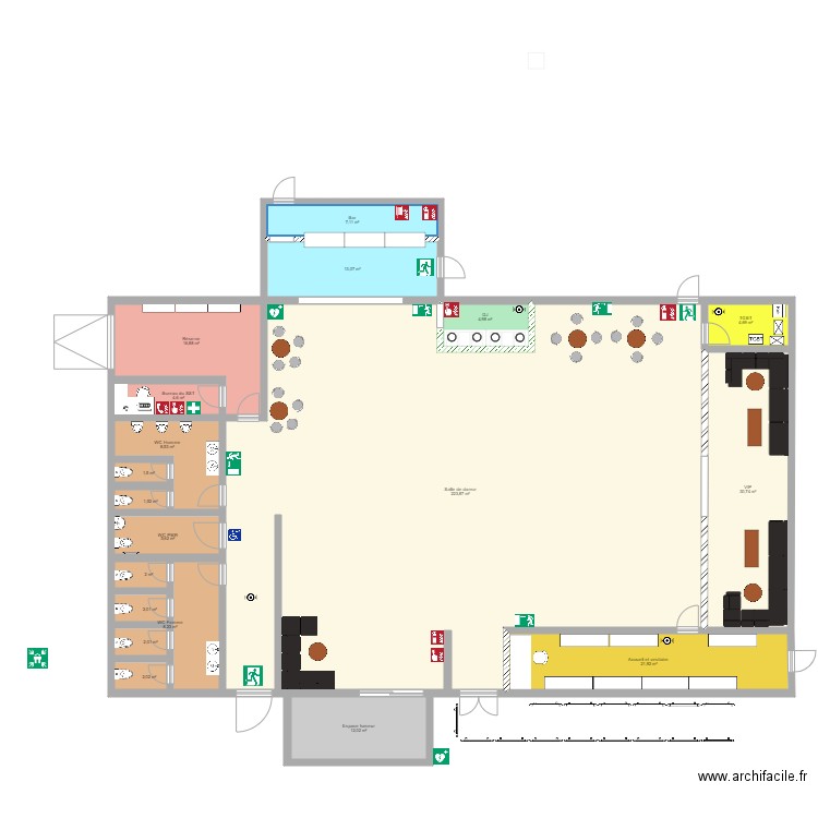 ma boite de nuit . Plan de 19 pièces et 373 m2