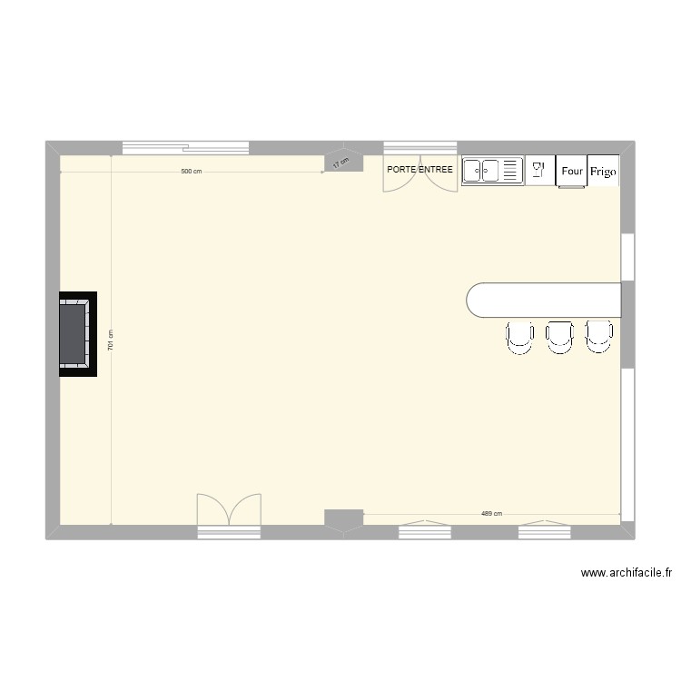 MORGAN GAUCHE. Plan de 1 pièce et 74 m2