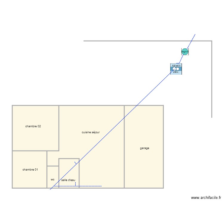 saigne ass 1229. Plan de 6 pièces et 82 m2