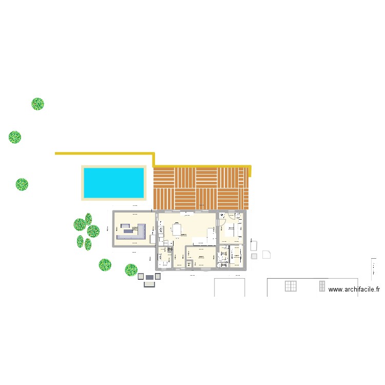 2023 garage en chambre sans inverser la cuisine. Plan de 14 pièces et 163 m2