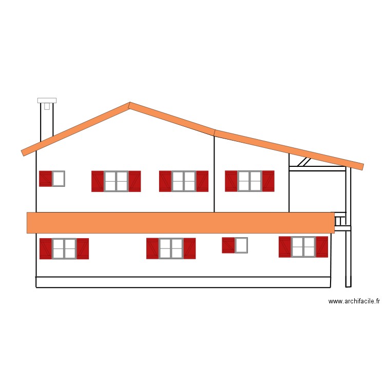 façade nord. Plan de 0 pièce et 0 m2