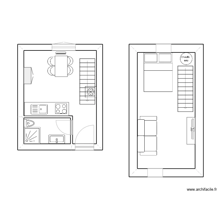Appt Cluses plan initial. Plan de 
