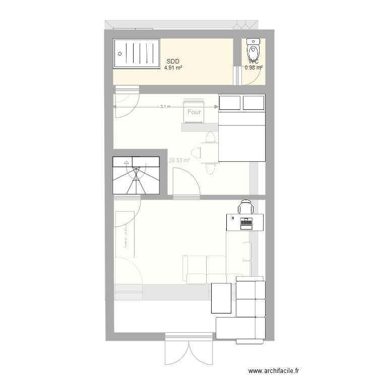 Ste Rapine 1  2ème A RDC Correcte. Plan de 0 pièce et 0 m2