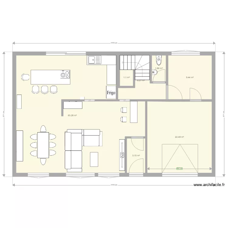 maison le hir avec meubles 2. Plan de 