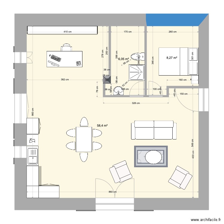 COMBLE version SDB 2 . Plan de 0 pièce et 0 m2