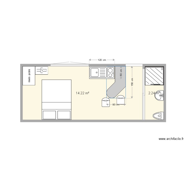 appartement rdc 1 v2. Plan de 0 pièce et 0 m2