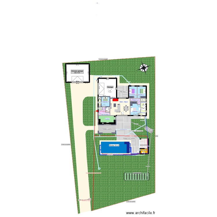 Marcillac Saint Quentin. Plan de 16 pièces et 184 m2