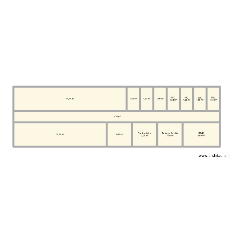 toilette. Plan de 0 pièce et 0 m2