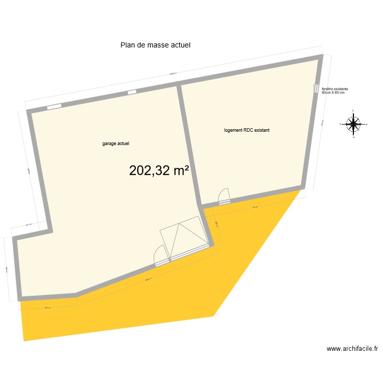 plan cadastre jabier. Plan de 1 pièce et 202 m2