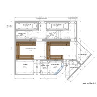 plan projet du Dojo vestiaires filles et garçons