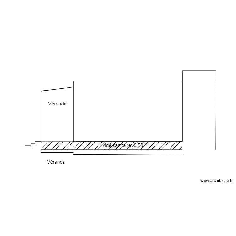 facade SUD  chalet 60. Plan de 