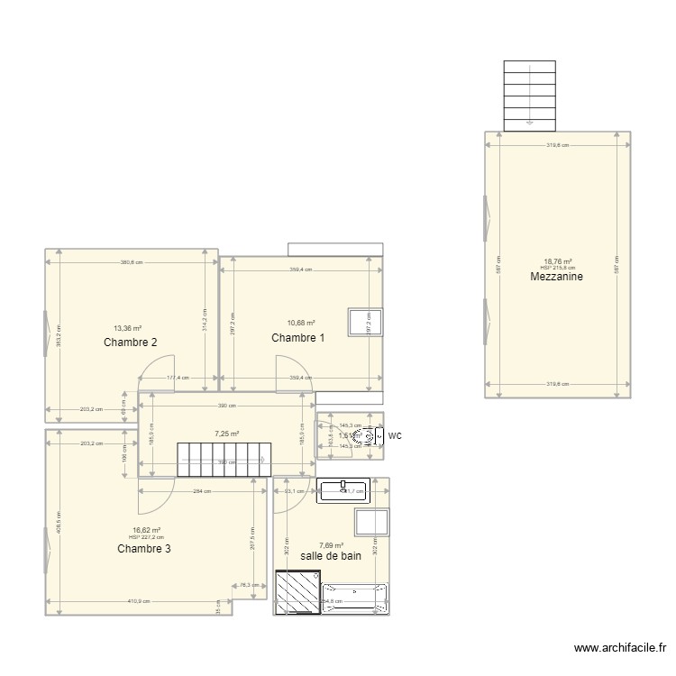 1er etage. Plan de 0 pièce et 0 m2