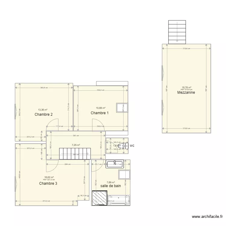 1er etage. Plan de 