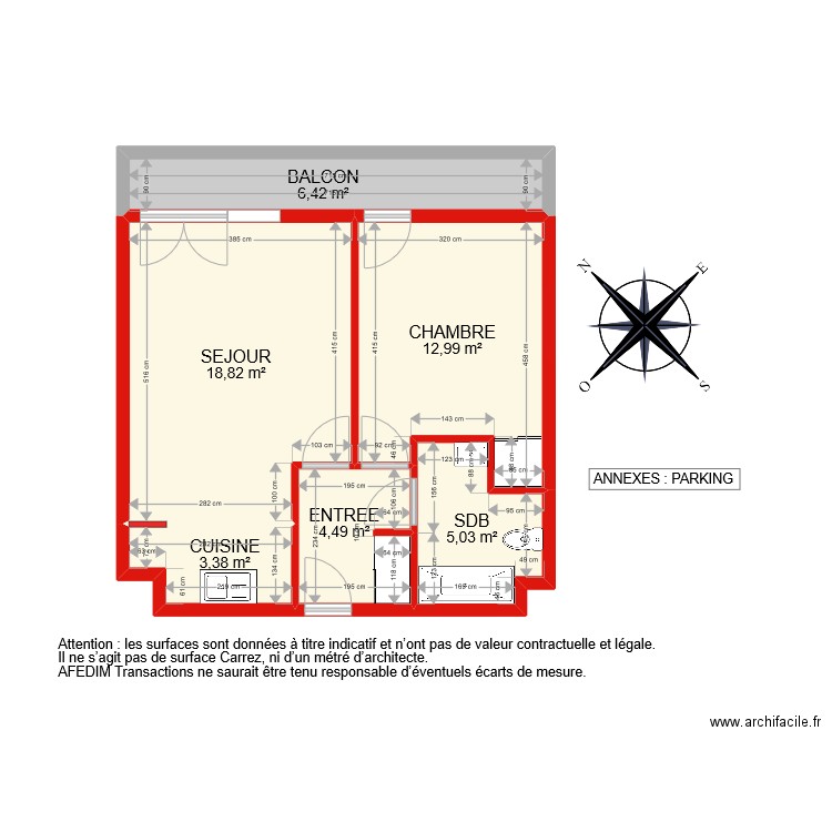 BI 10150. Plan de 6 pièces et 51 m2