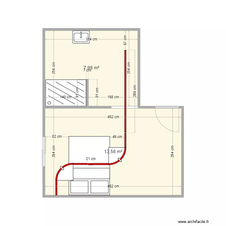 STEFANI RAIL + SDB. Plan de 