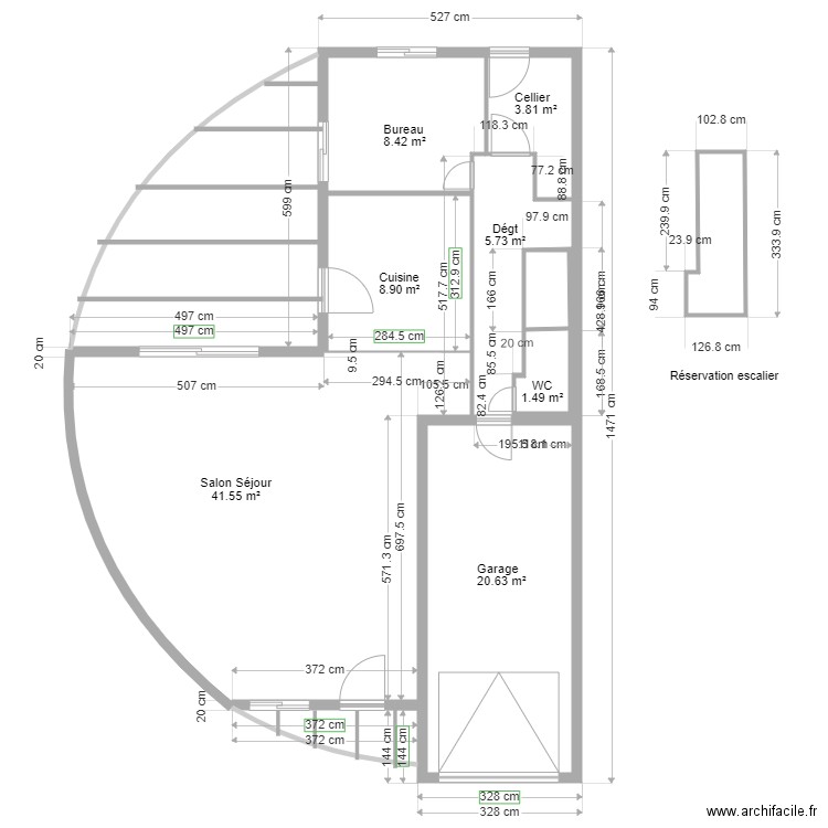 Maison Descenderie Plan Surface habitable RDC. Plan de 0 pièce et 0 m2