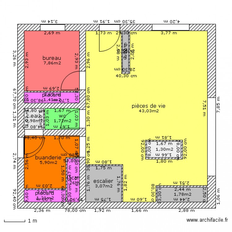 maison RDC couleur. Plan de 0 pièce et 0 m2