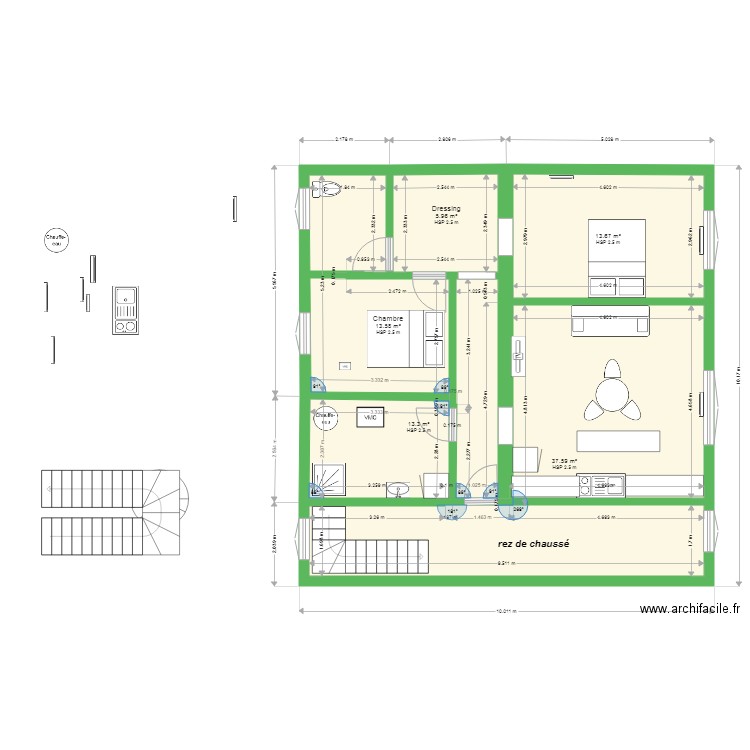 jean jaures ok plateau rez chauss 2 CHAMBRES. Plan de 0 pièce et 0 m2