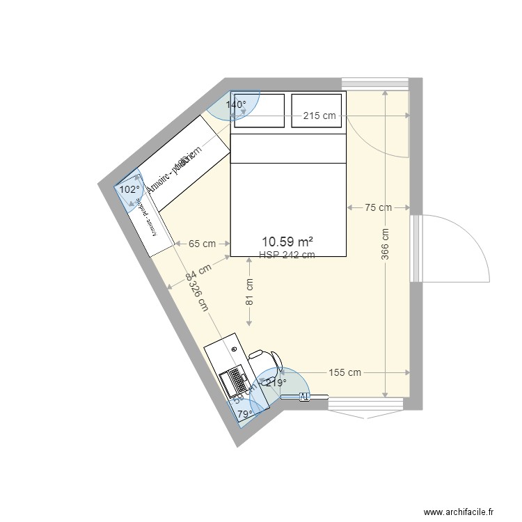 chambre cursan. Plan de 0 pièce et 0 m2