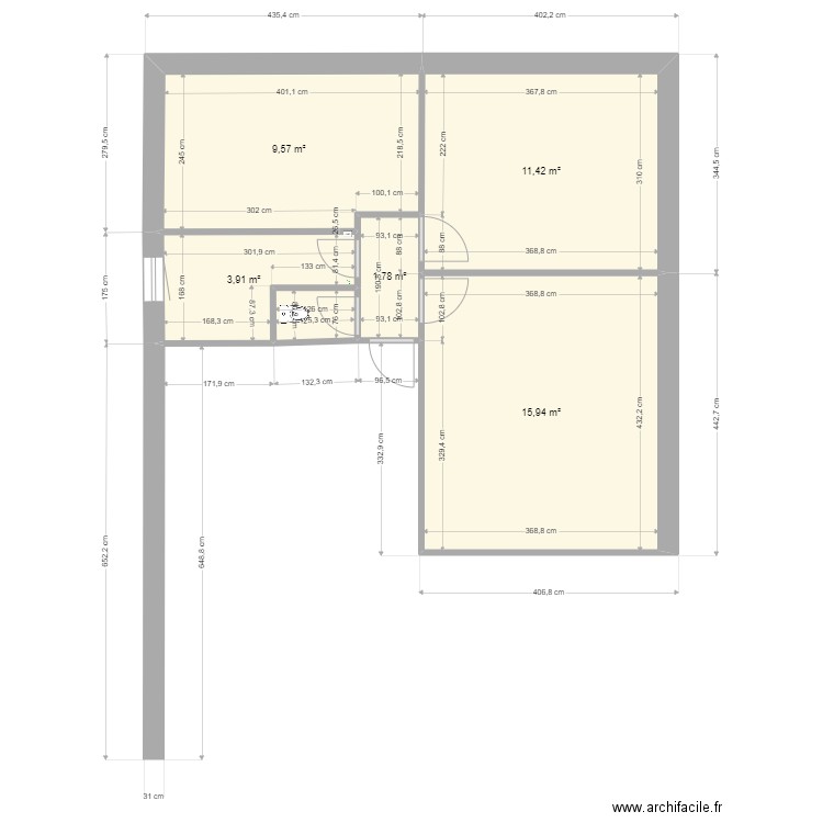 SdB VILLERS 6. Plan de 6 pièces et 44 m2
