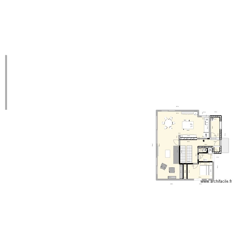 golfe 1er étage avec cellier et vestiaire S. Plan de 6 pièces et 96 m2