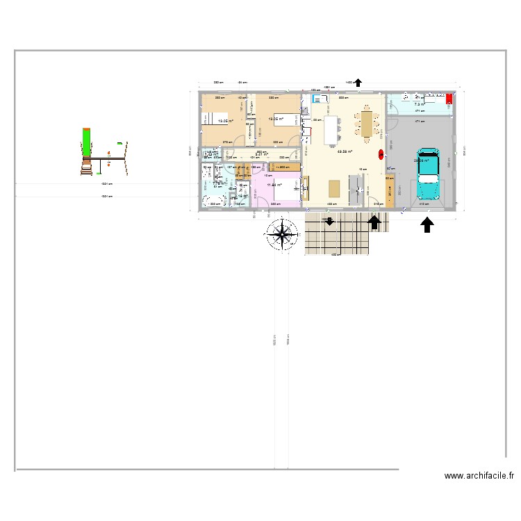 MAISON  FONTAINE salon rectangulaire TEST 3. Plan de 0 pièce et 0 m2