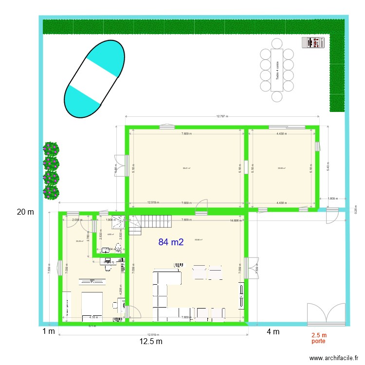 poulailler1 mesures maison rdc test. Plan de 0 pièce et 0 m2