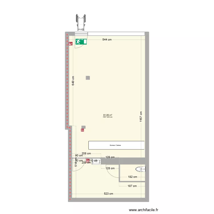 local commercial. Plan de local commercial. Plan de