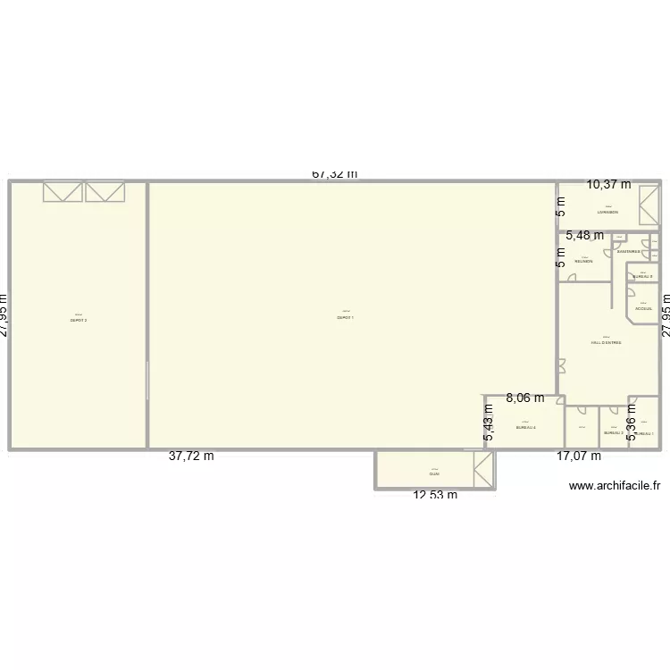 SONEPAR. Plan de 15  et 1859 m²