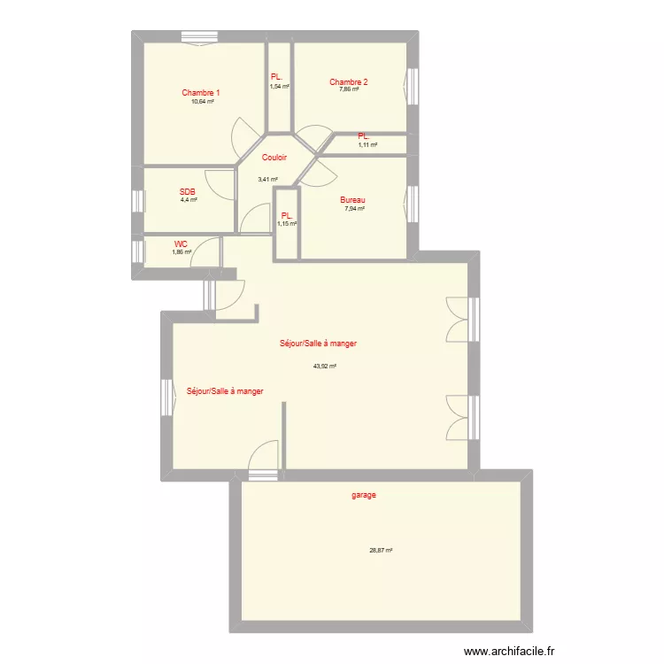 Logement LETRILLARD. Plan de 